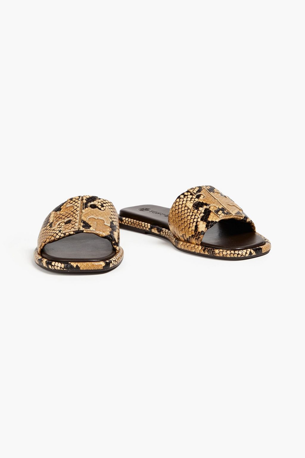 TORY BURCH スネーク風レザー スライドサンダル