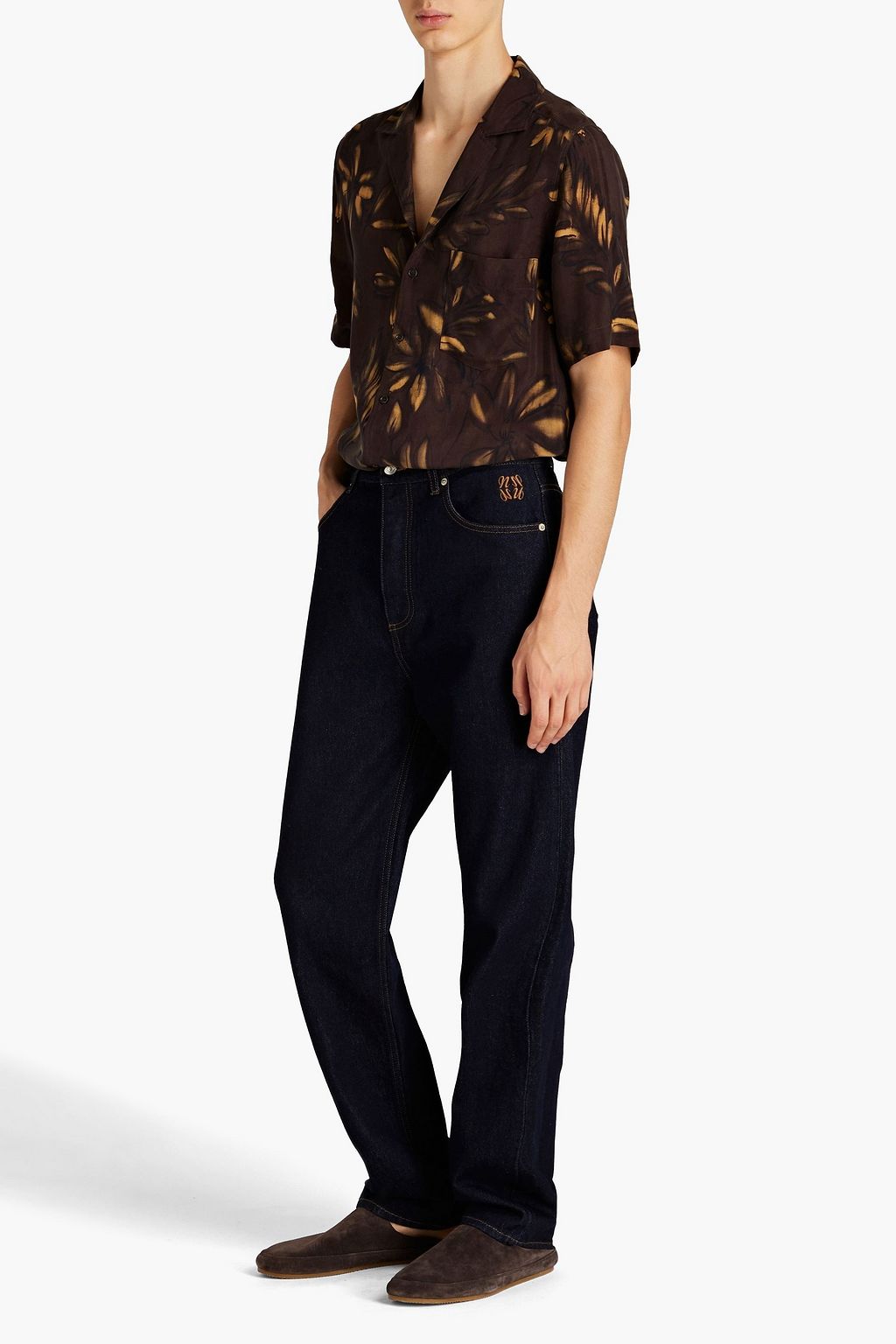 NANUSHKA Printed cupro twill shirt