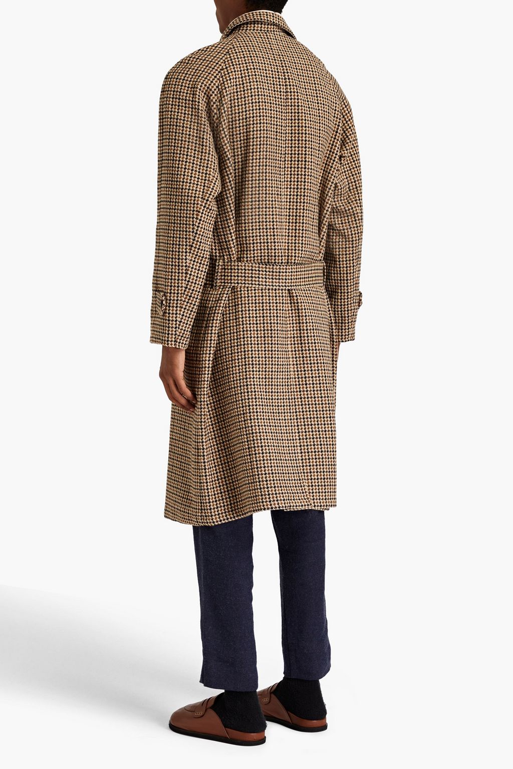NANUSHKA Belted checked cotton-jacquard trench coat