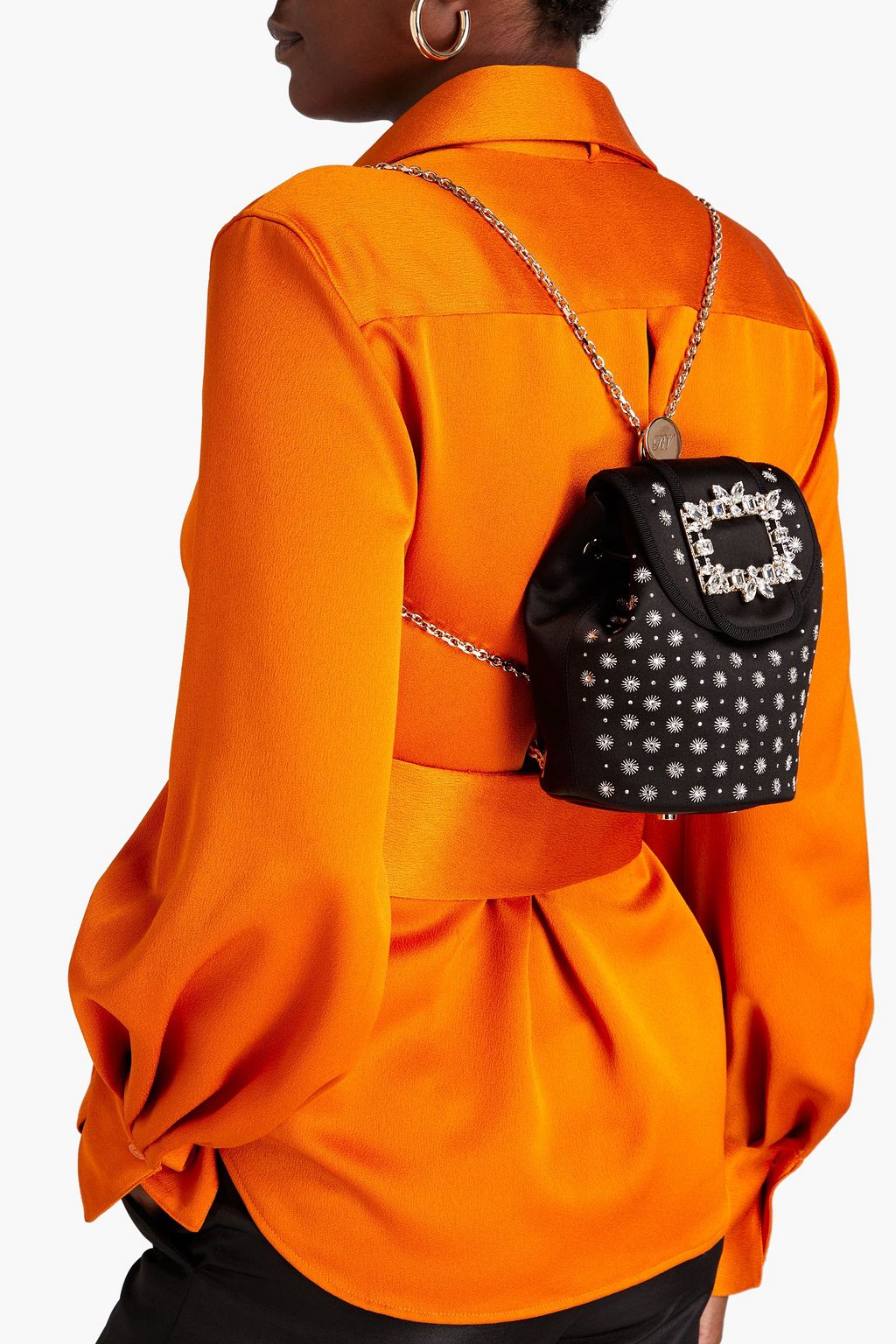 ROGER VIVIER RV Broche embellished satin backpack
