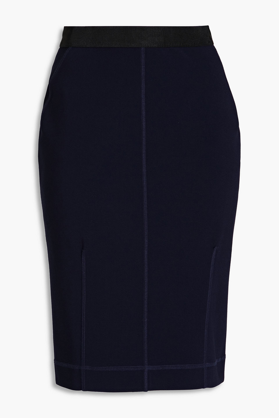By Malene Birger Grosgrain-trimmed Crepe Skirt In Blue