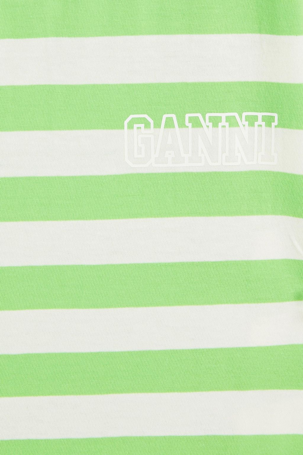 GANNI Striped cotton-jersey T-shirt