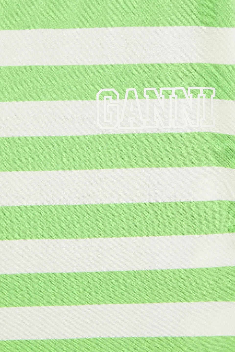 GANNI STRIPED COTTON-JERSEY T-SHIRT