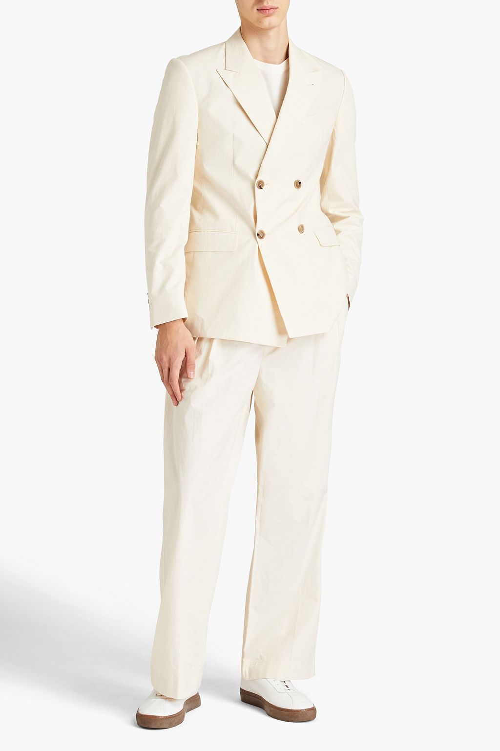 NANUSHKA Double-breasted cotton-poplin blazer