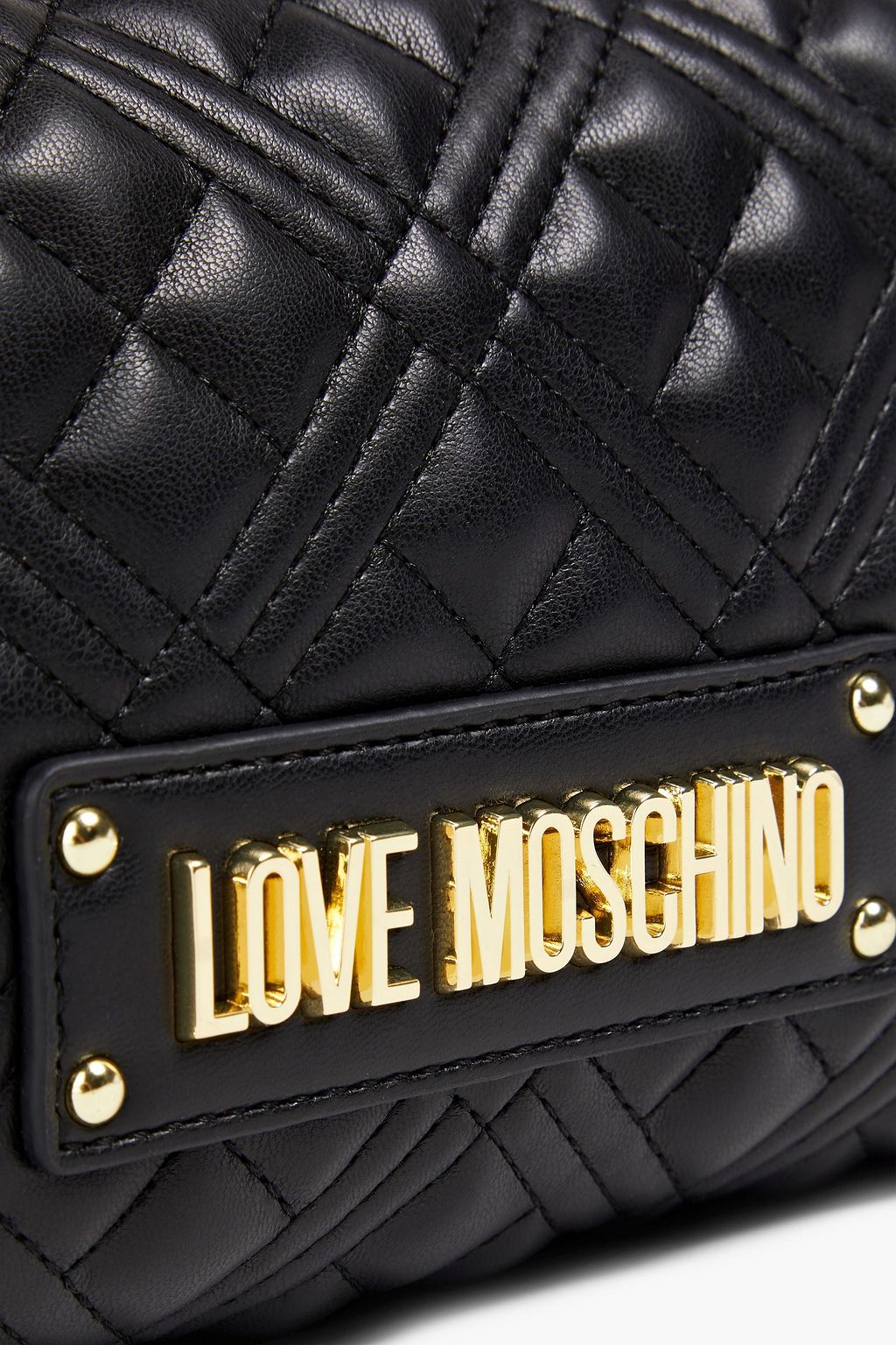 LOVE MOSCHINO Quilted faux leather cosmetics case