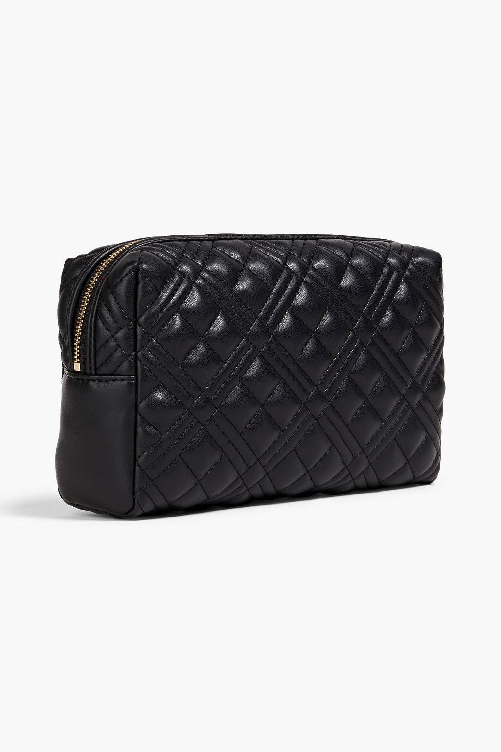 LOVE MOSCHINO Quilted faux leather cosmetics case