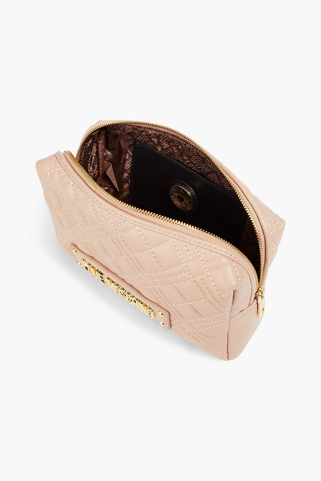 LOVE MOSCHINO Quilted faux leather cosmetics case