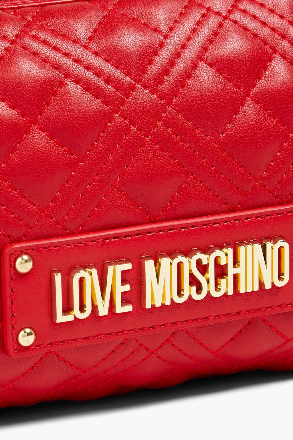 LOVE MOSCHINO Quilted faux leather cosmetics case
