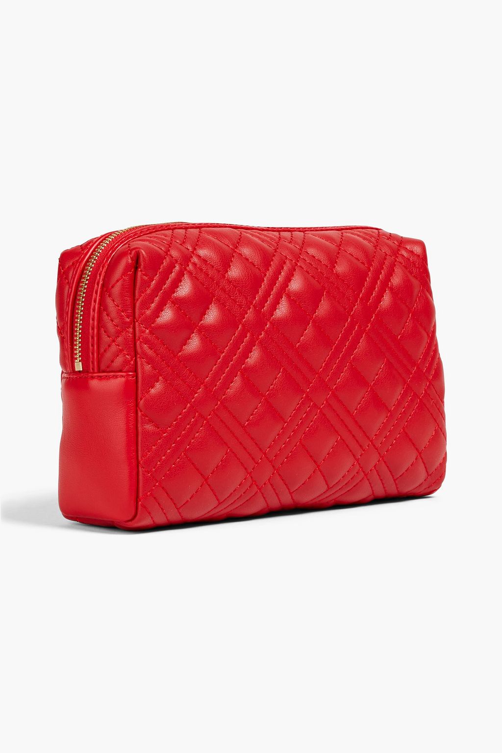LOVE MOSCHINO Quilted faux leather cosmetics case