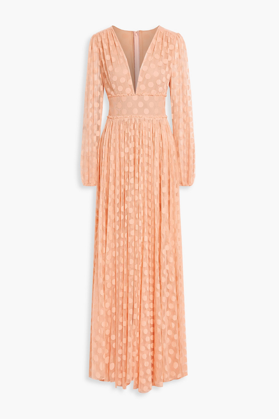 Maria Lucia Hohan Sariah embroidered plissé-tulle gown