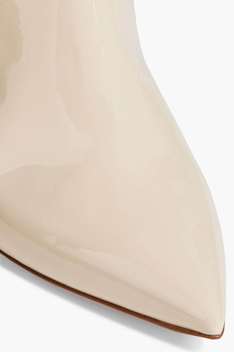 Gianvito Rossi Aramis 85 Patent-leather Mules In Ecru