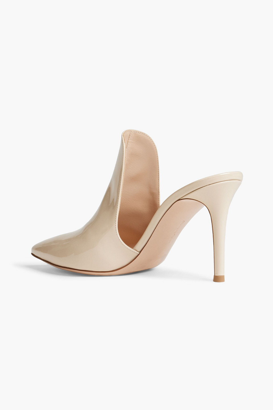 Gianvito Rossi Aramis 85 Patent-leather Mules In Ecru