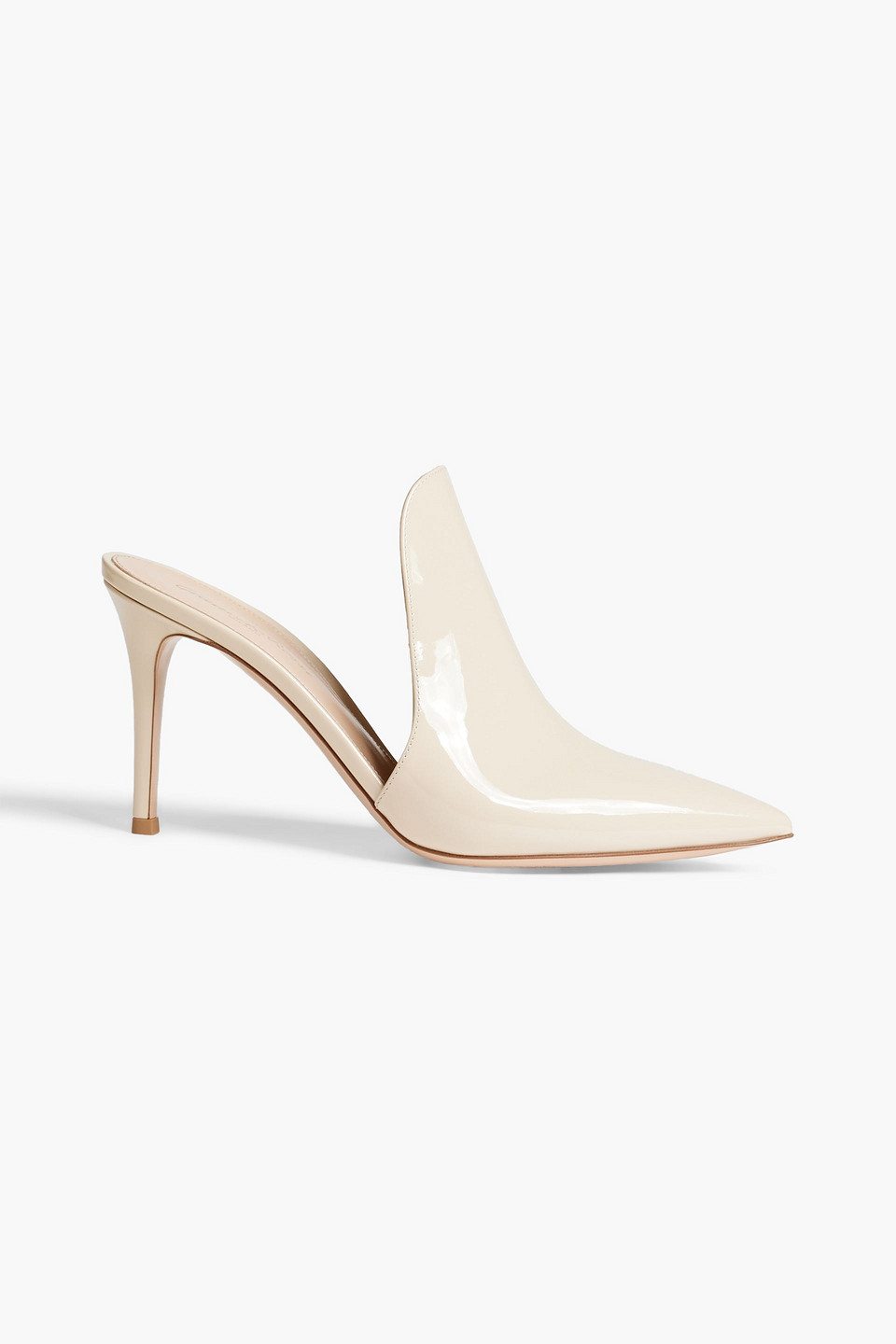 Gianvito Rossi Aramis 85 Patent-leather Mules In Ecru