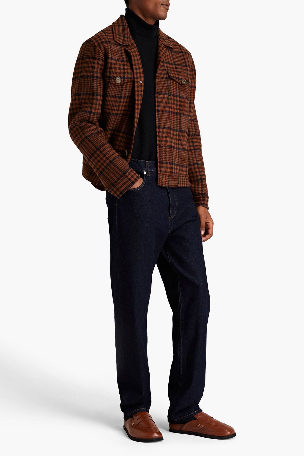NANUSHKA Rhyes checked wool-blend jacquard jacket