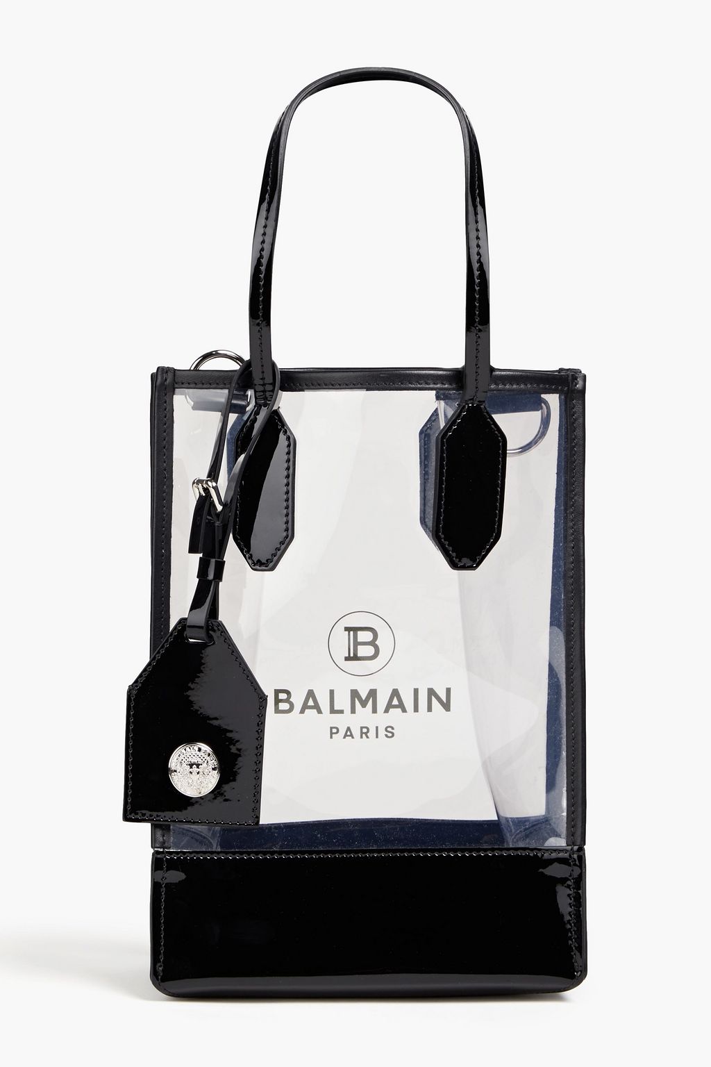 Clear Patent leathertrimmed printed PVC tote BALMAIN THE