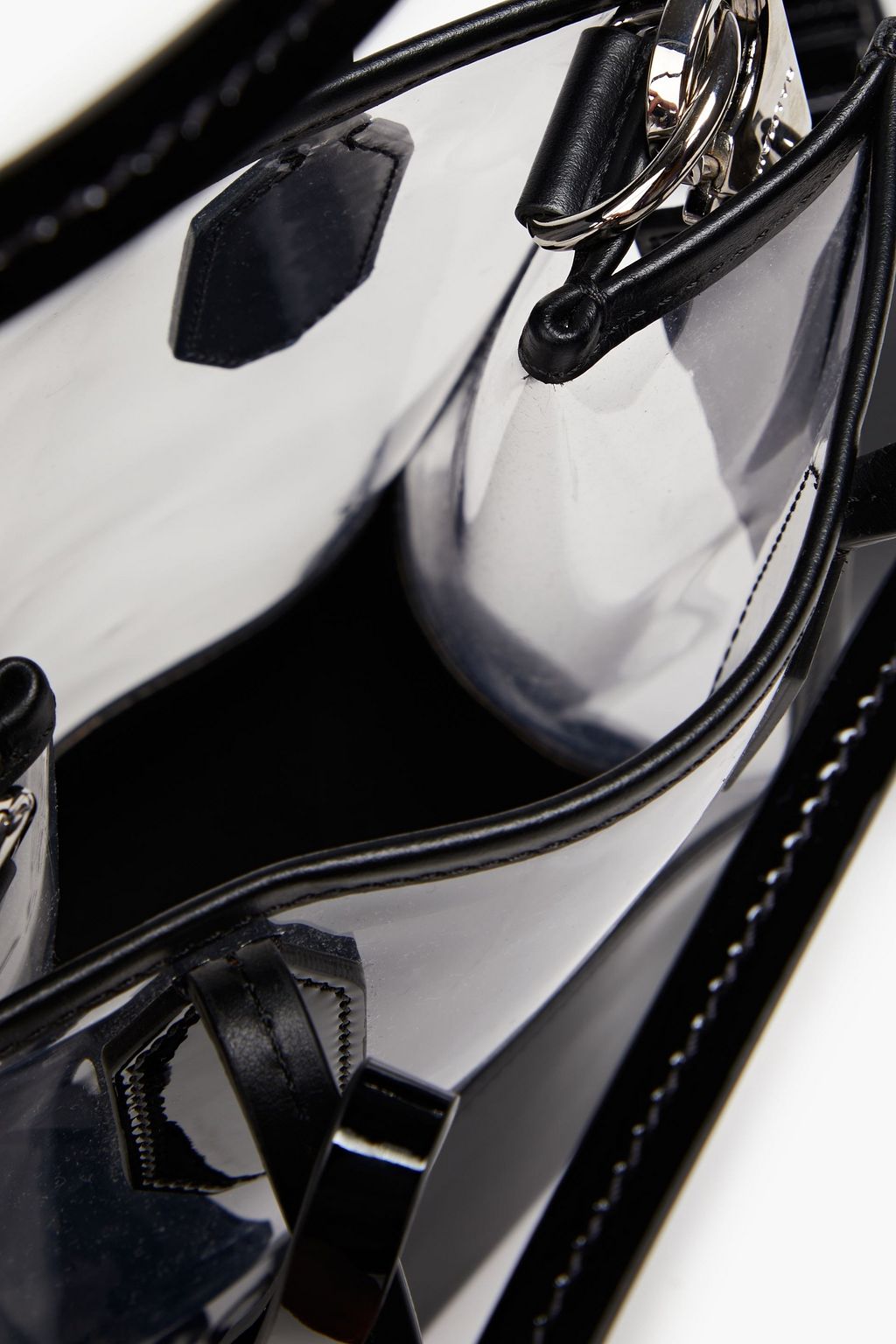 BALMAIN Patent leathertrimmed printed PVC tote THE