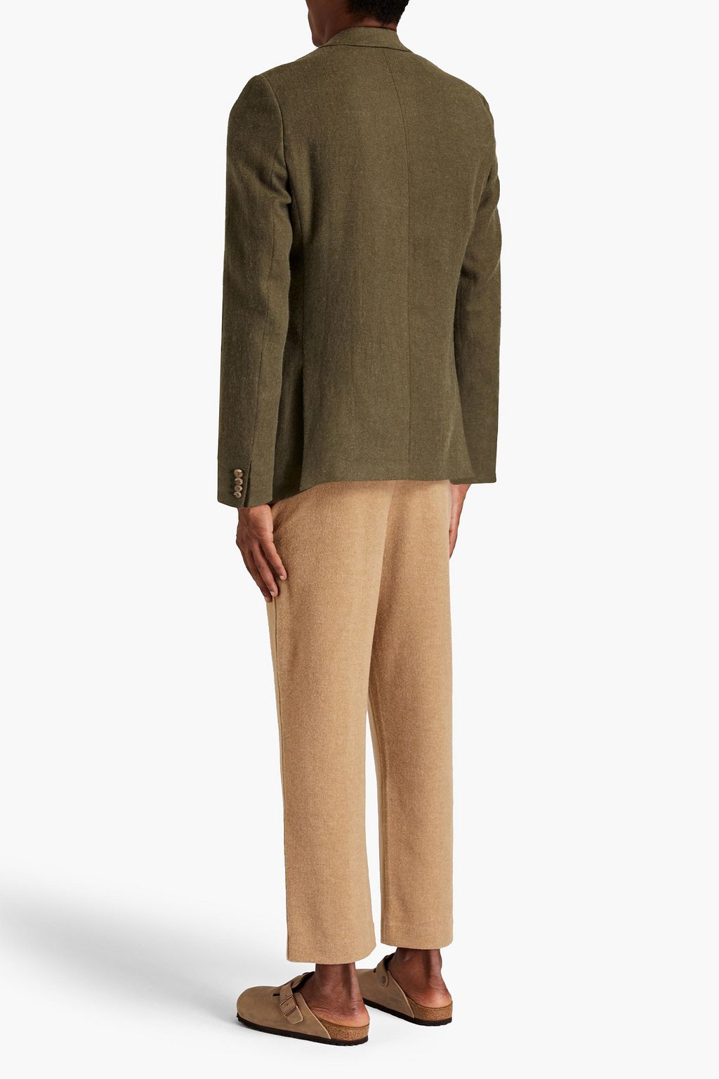 NANUSHKA Double-breasted brushed ramie-blend twill blazer
