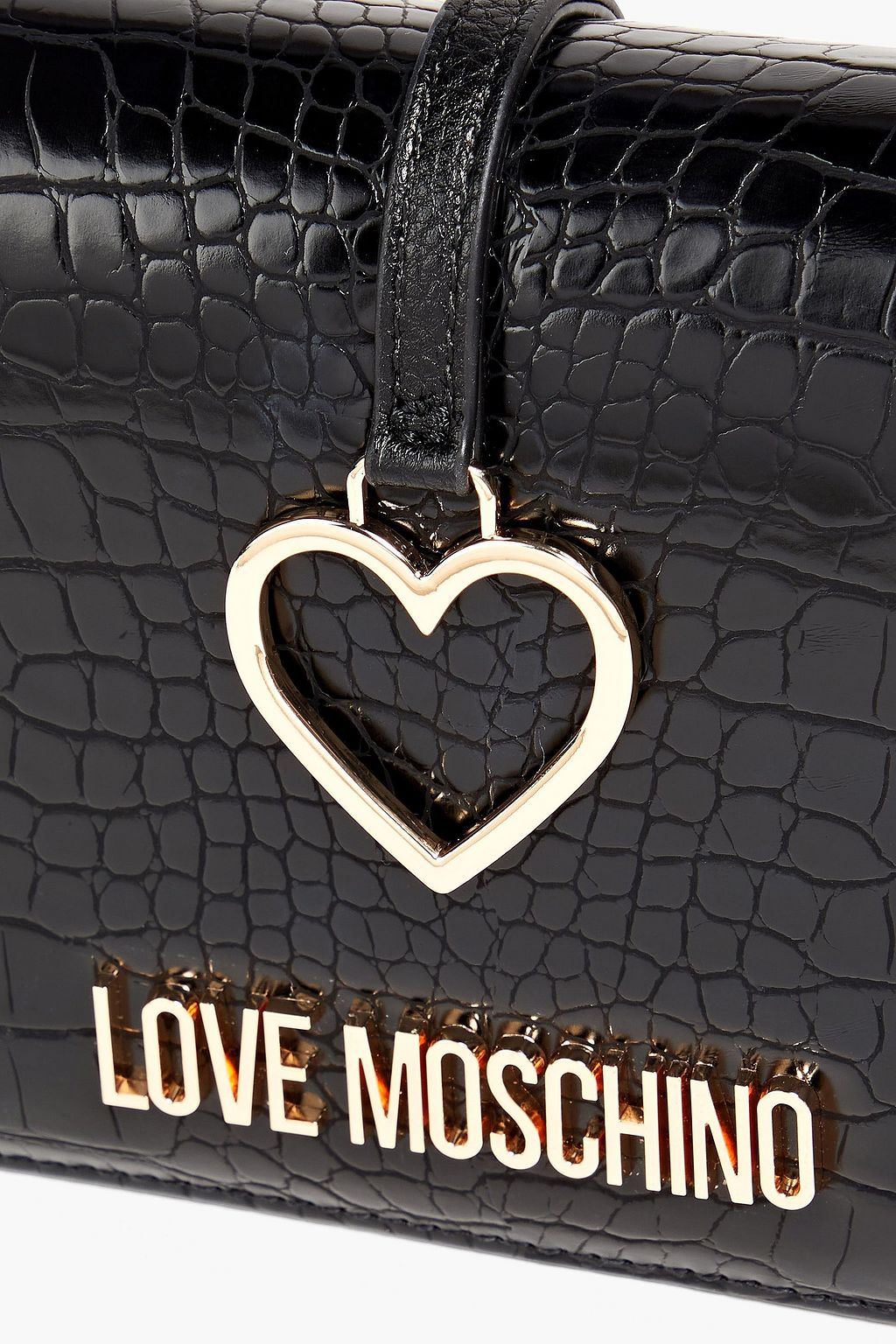 LOVE MOSCHINO Croc-effect faux leather shoulder bag