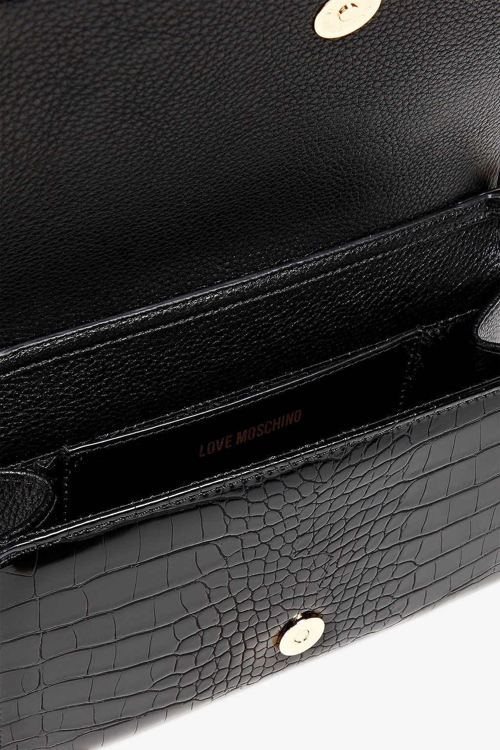 LOVE MOSCHINO Croc-effect faux leather shoulder bag
