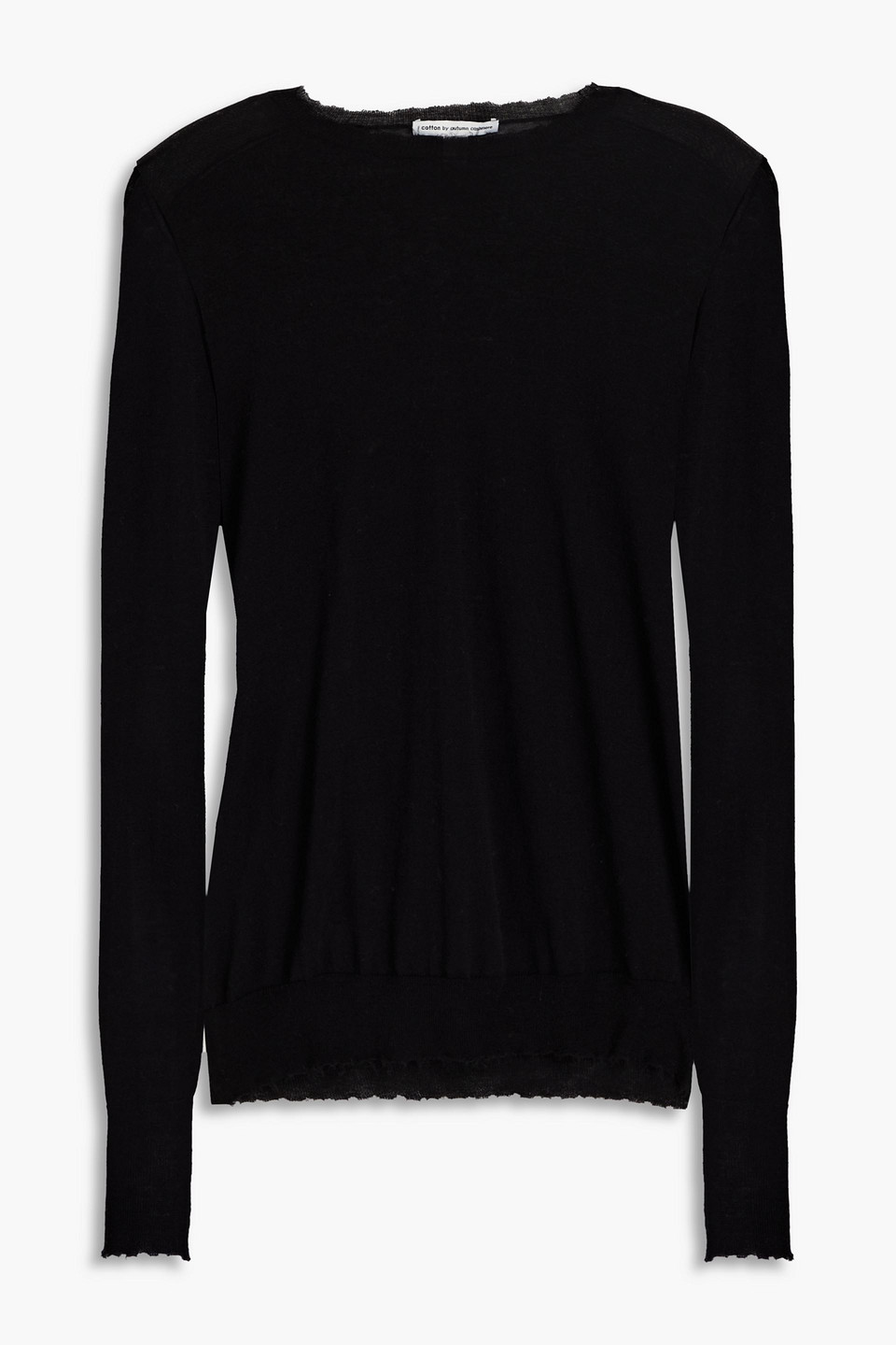 Autumn Cashmere Distressed Cotton Sweater In Black