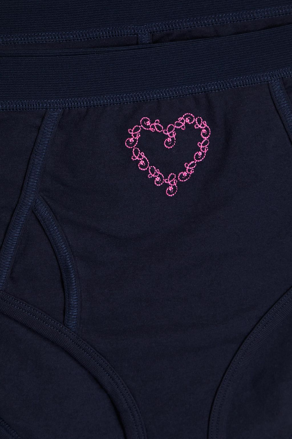 GANNI Set of two organic stretch-cotton jersey high-rise briefs