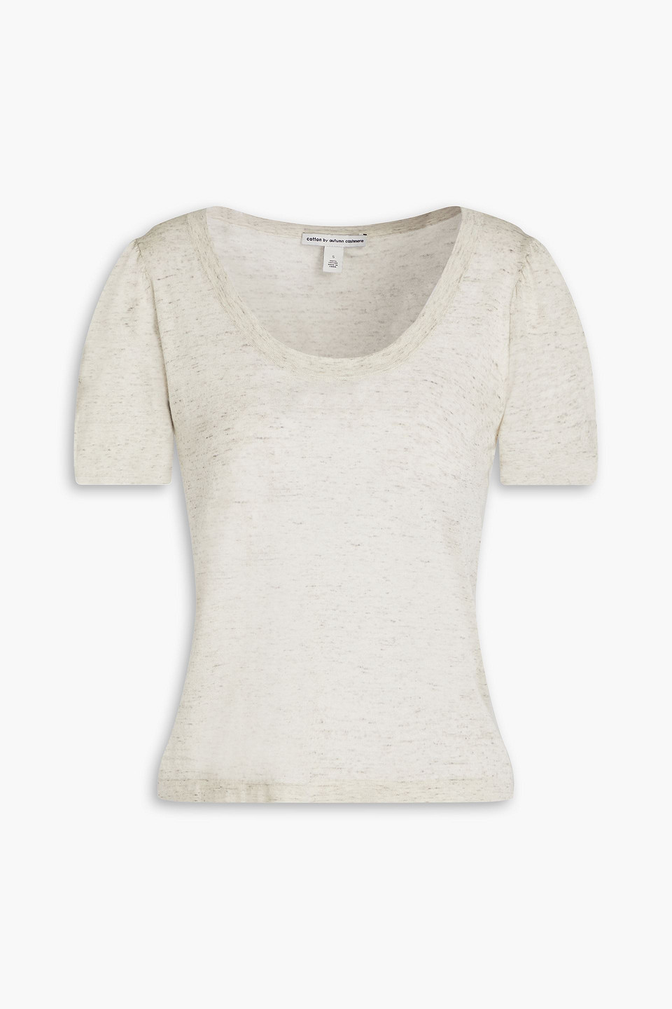 Autumn Cashmere Gathered Marled Cotton Top In Neutrals