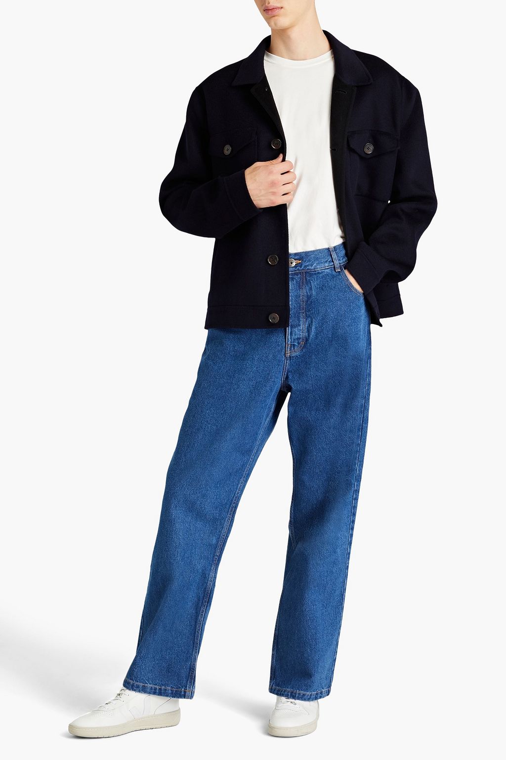 NANUSHKA Rhyes brushed wool and silk-blend felt jacket
