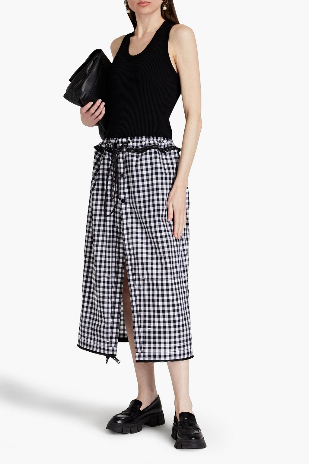 BURBERRY Minikleid aus einer gerippten Wollmischung mit Popeline-Einsatz
