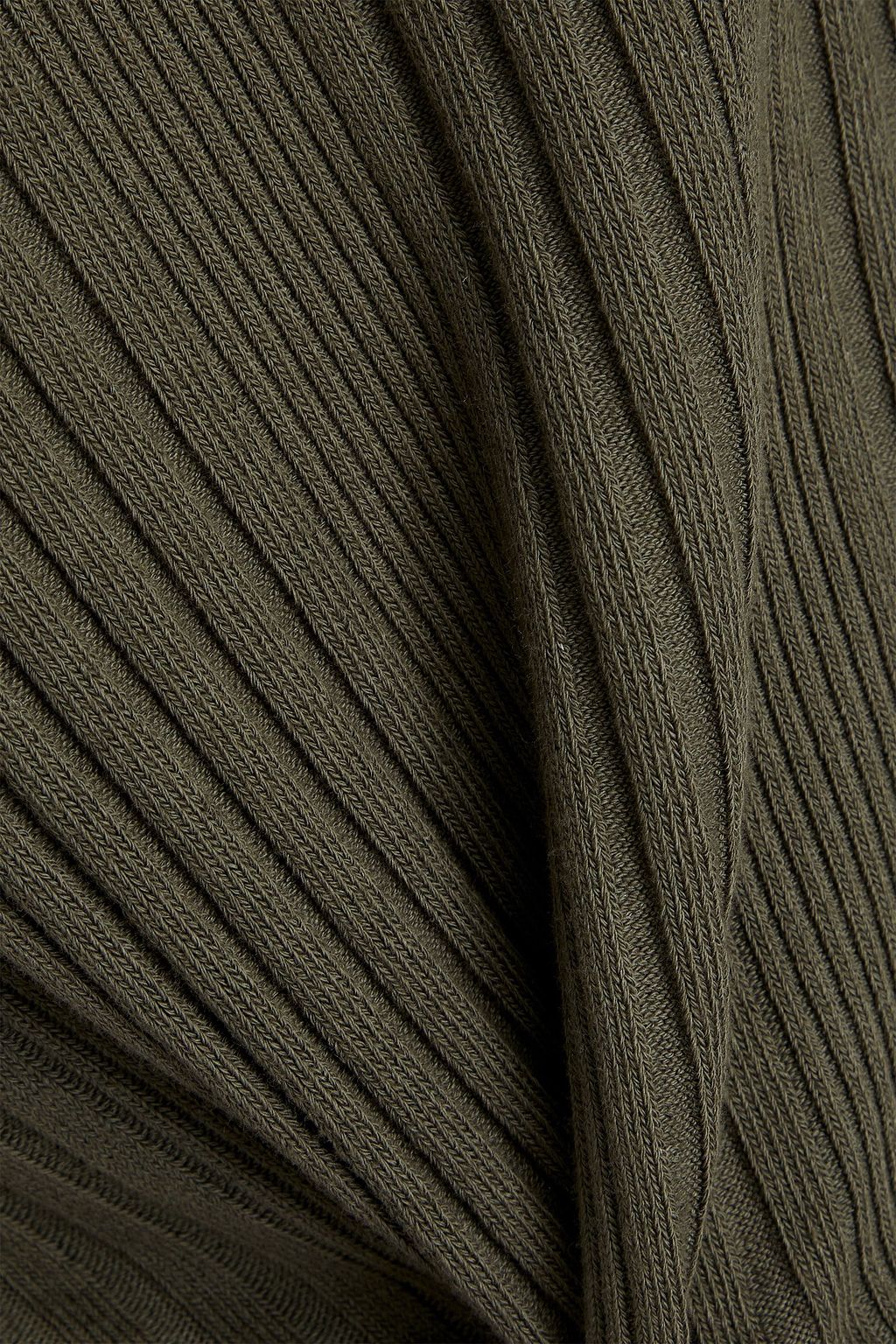 STATESIDE Ribbed stretch-organic cotton turtleneck top