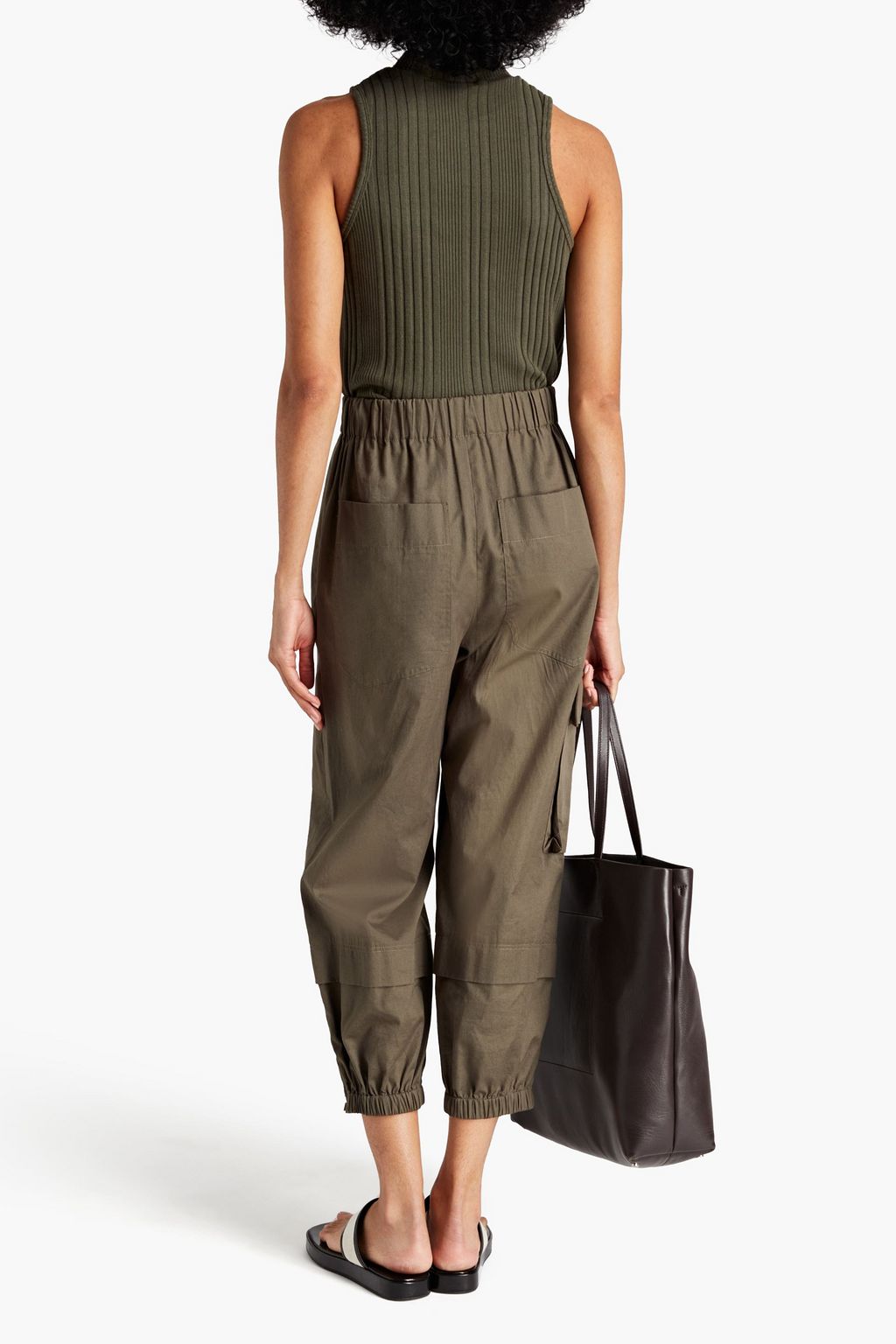 STATESIDE Ribbed stretch-organic cotton turtleneck top