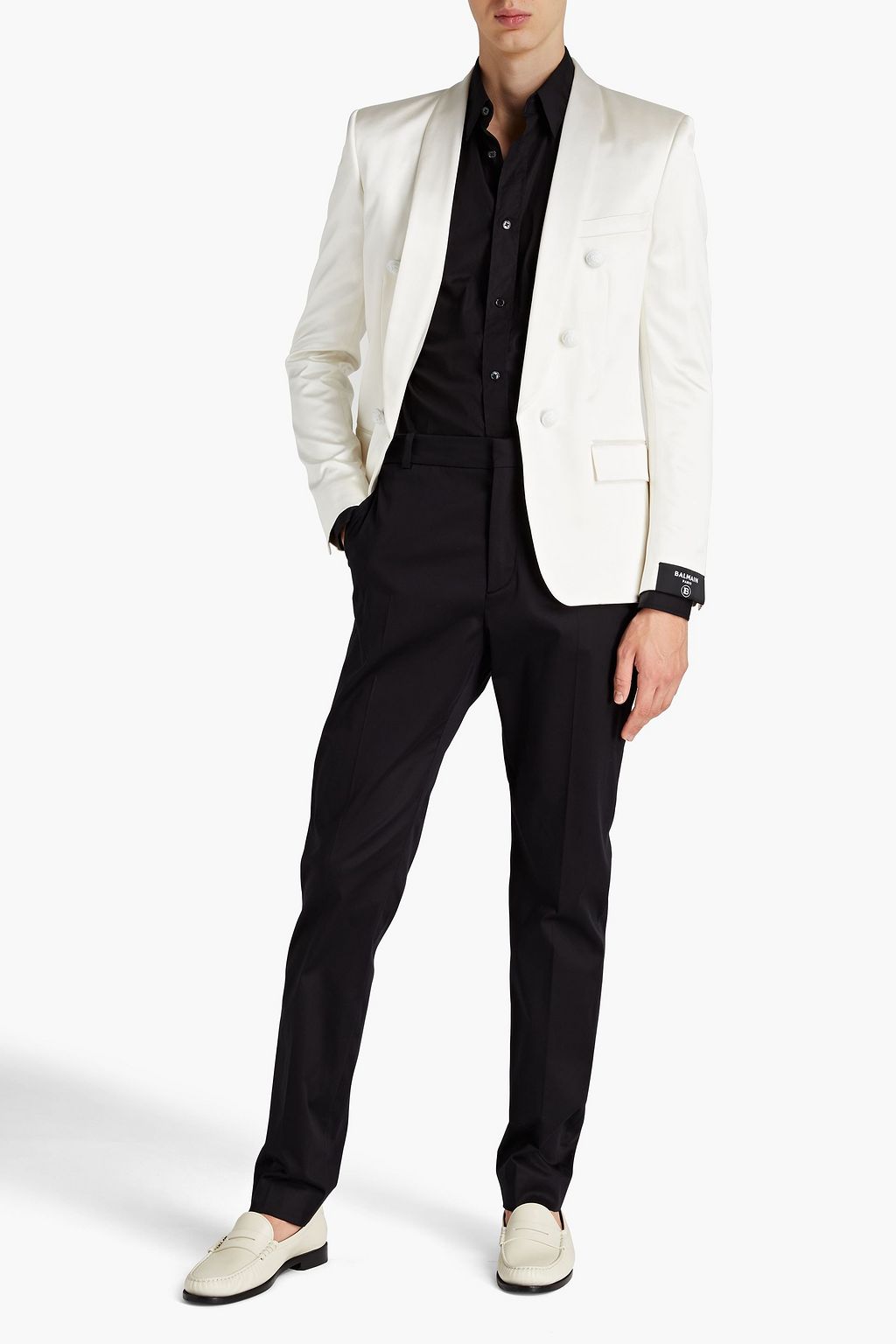 BALMAIN Hose aus Satin aus einer Baumwollmischung