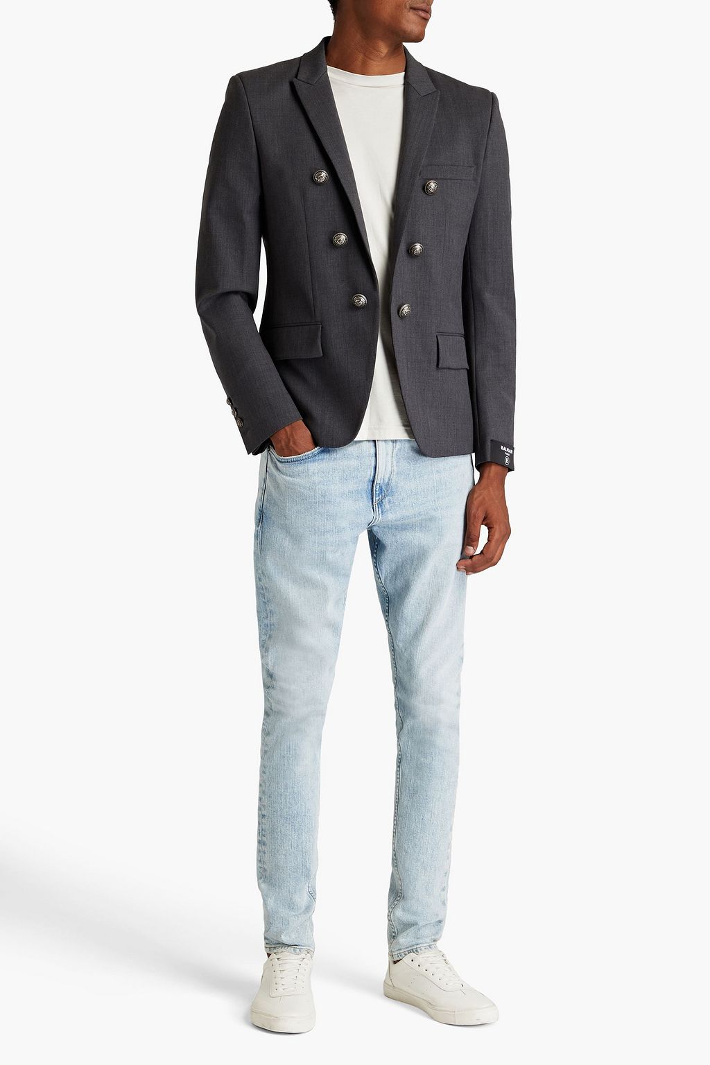 BALMAIN Mélange twill blazer