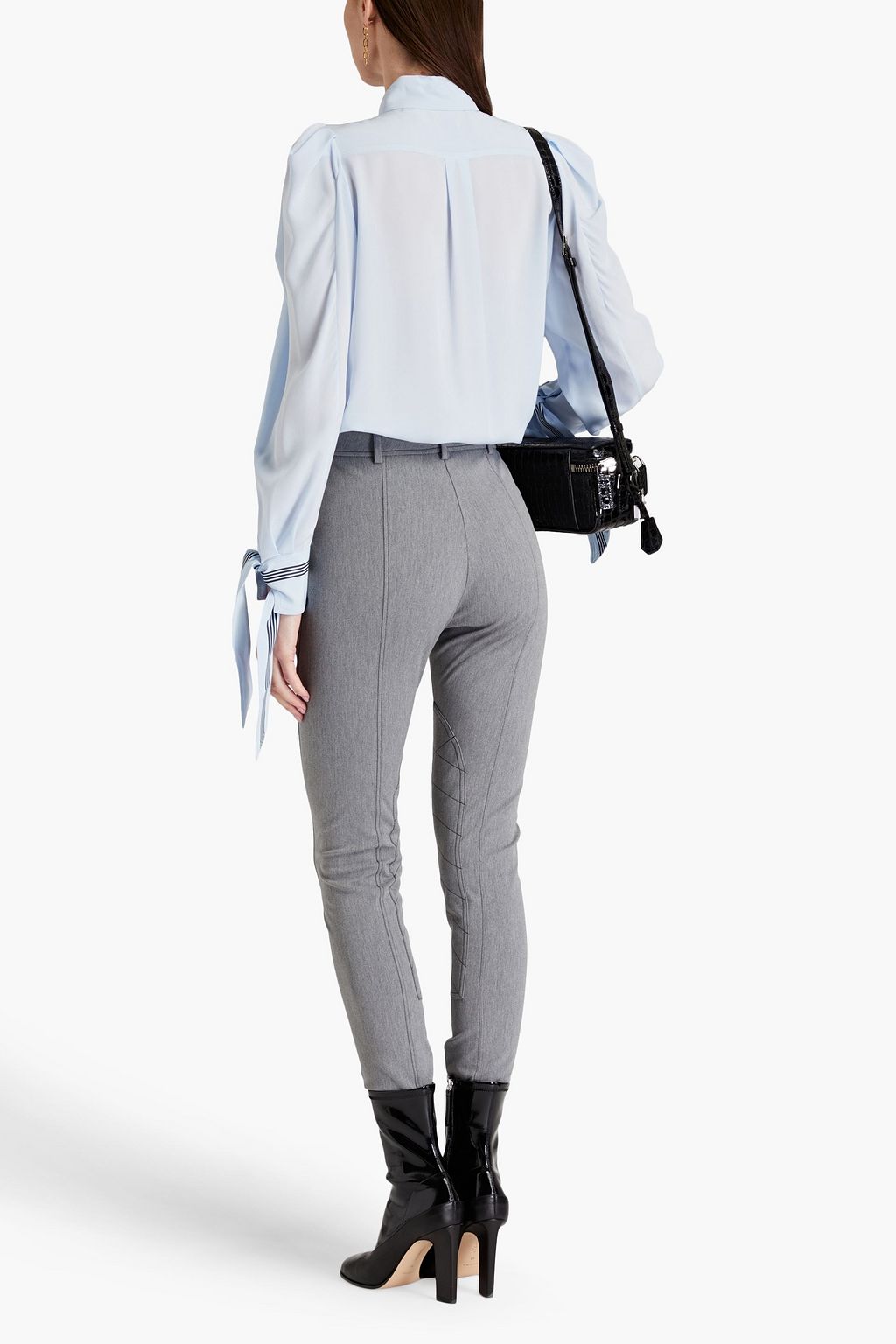BURBERRY Mélange cotton-blend skinny pants