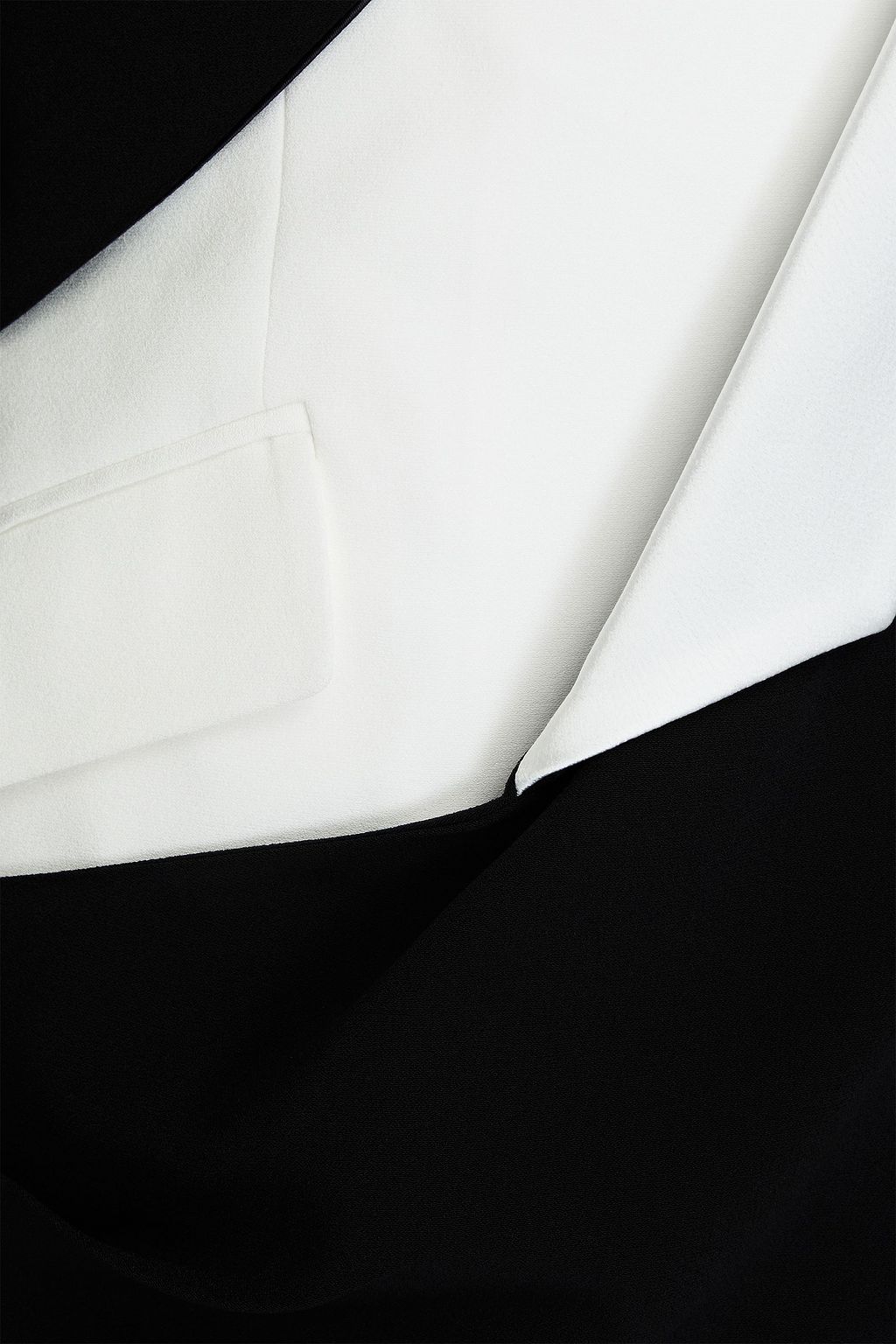 BALMAIN Zweifarbiger Blazer aus Crêpe mit Drapierung