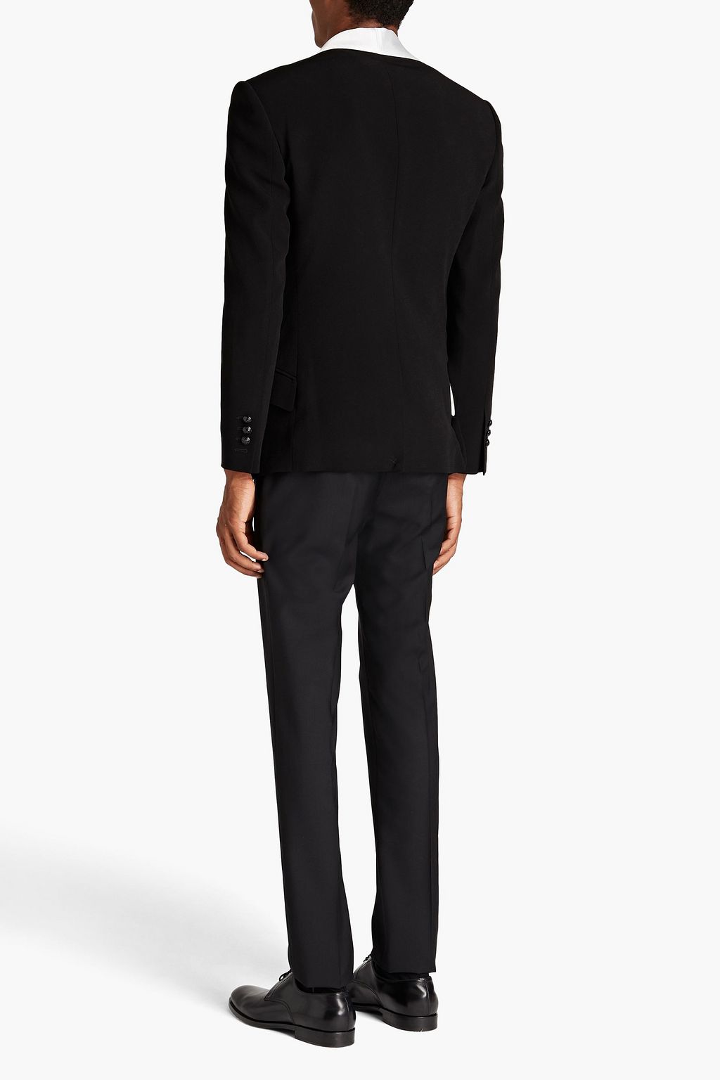 BALMAIN Zweifarbiger Blazer aus Crêpe mit Drapierung