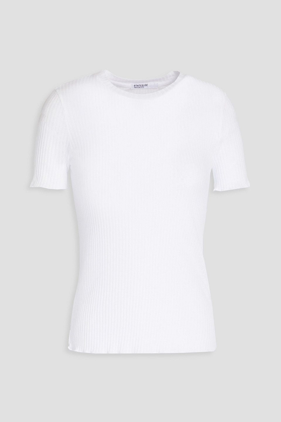 Stateside Ribbed Supima Cotton And Micro Modal-blend Jersey T-shirt In White