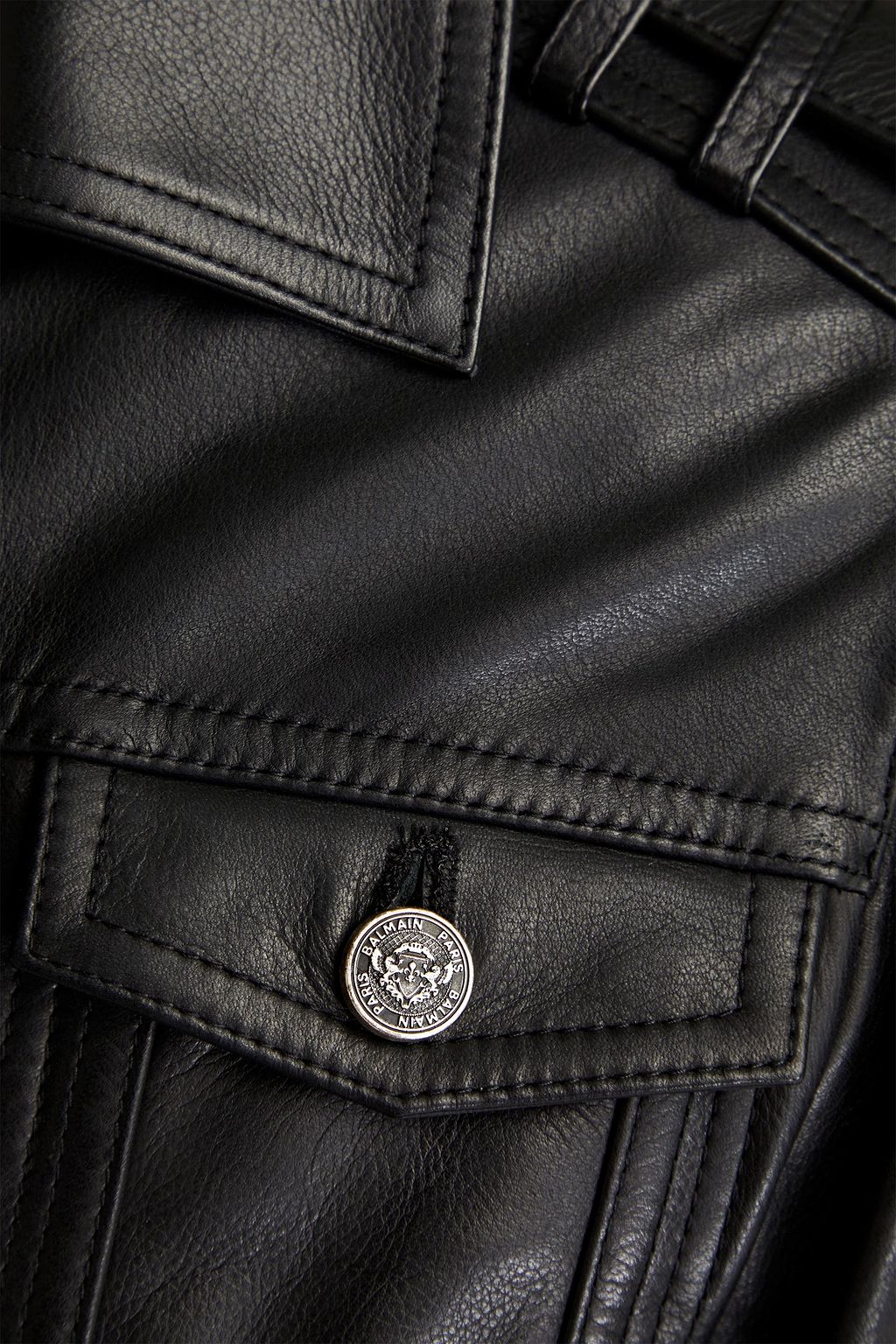 BALMAIN Fringed leather biker jacket