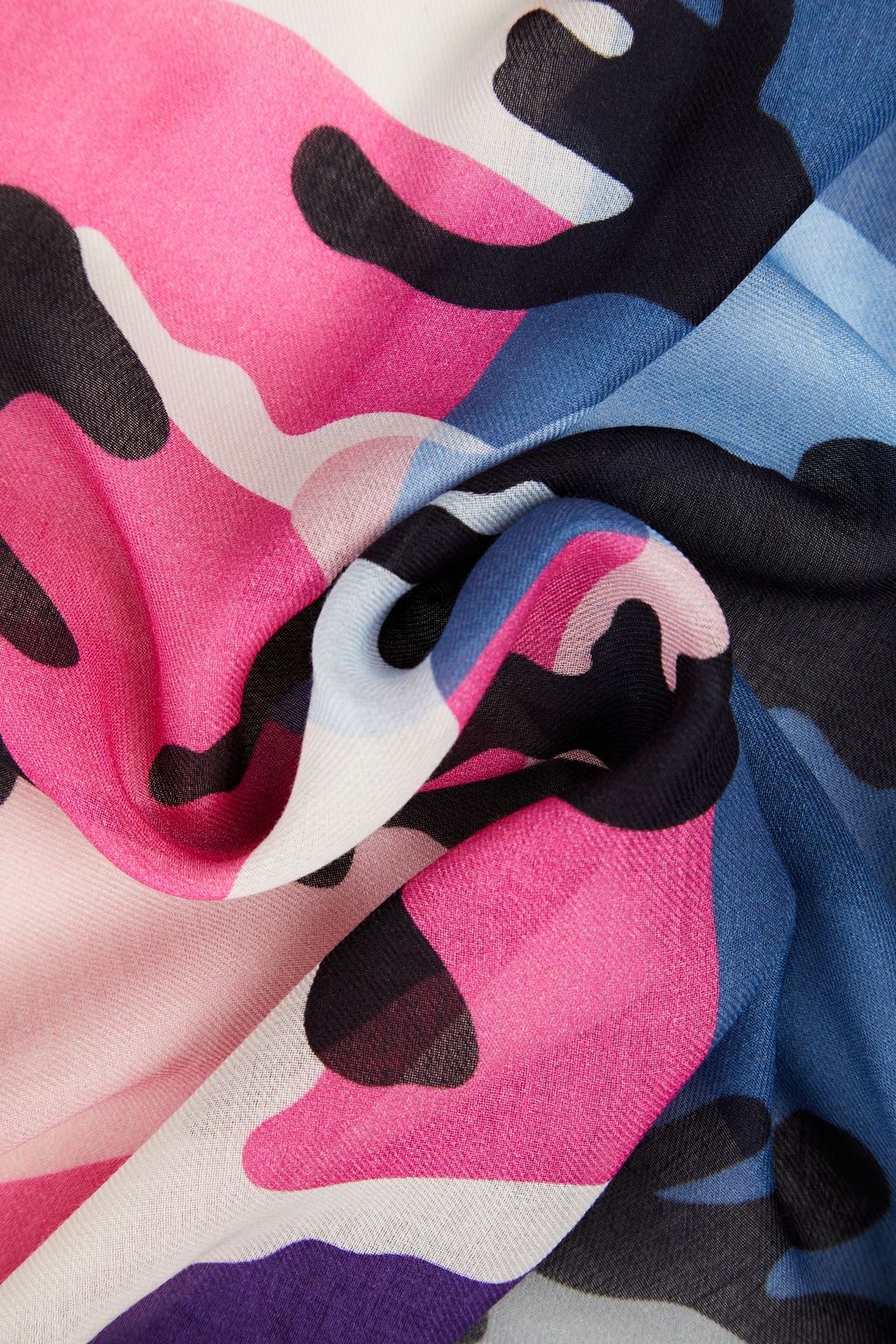 VALENTINO GARAVANI Camouflage-print modal and cashmere-blend twill scarf