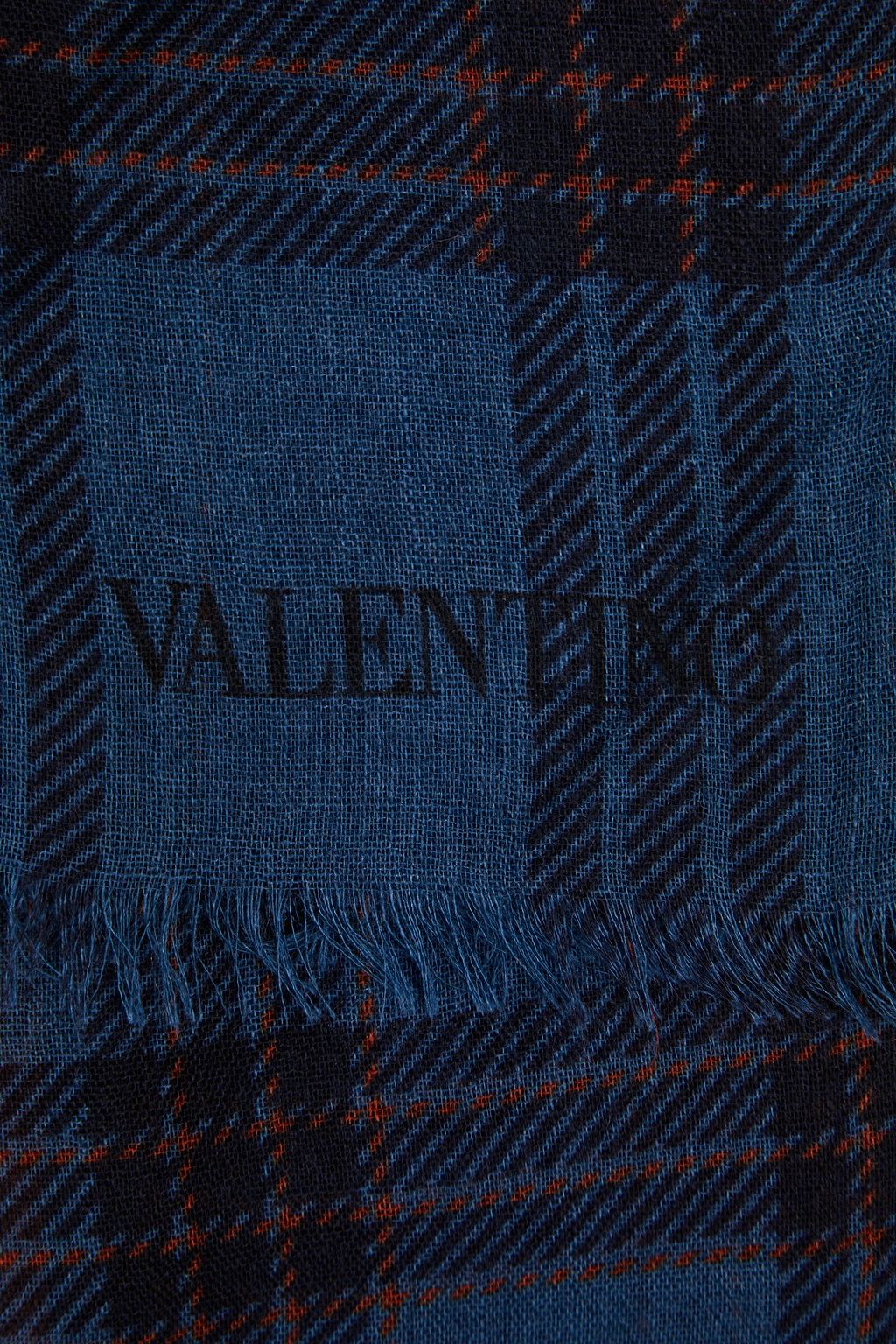 VALENTINO GARAVANI Checked cashmere, silk and wool-blend scarf