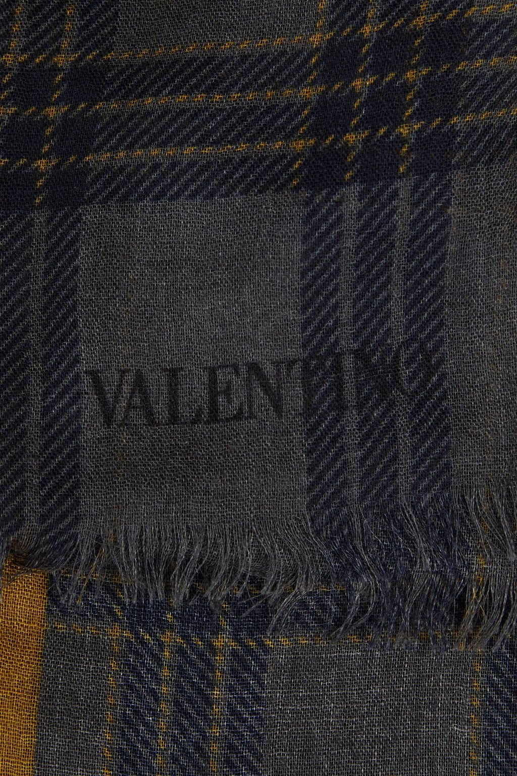 VALENTINO GARAVANI Checked cashmere, silk and wool-blend scarf