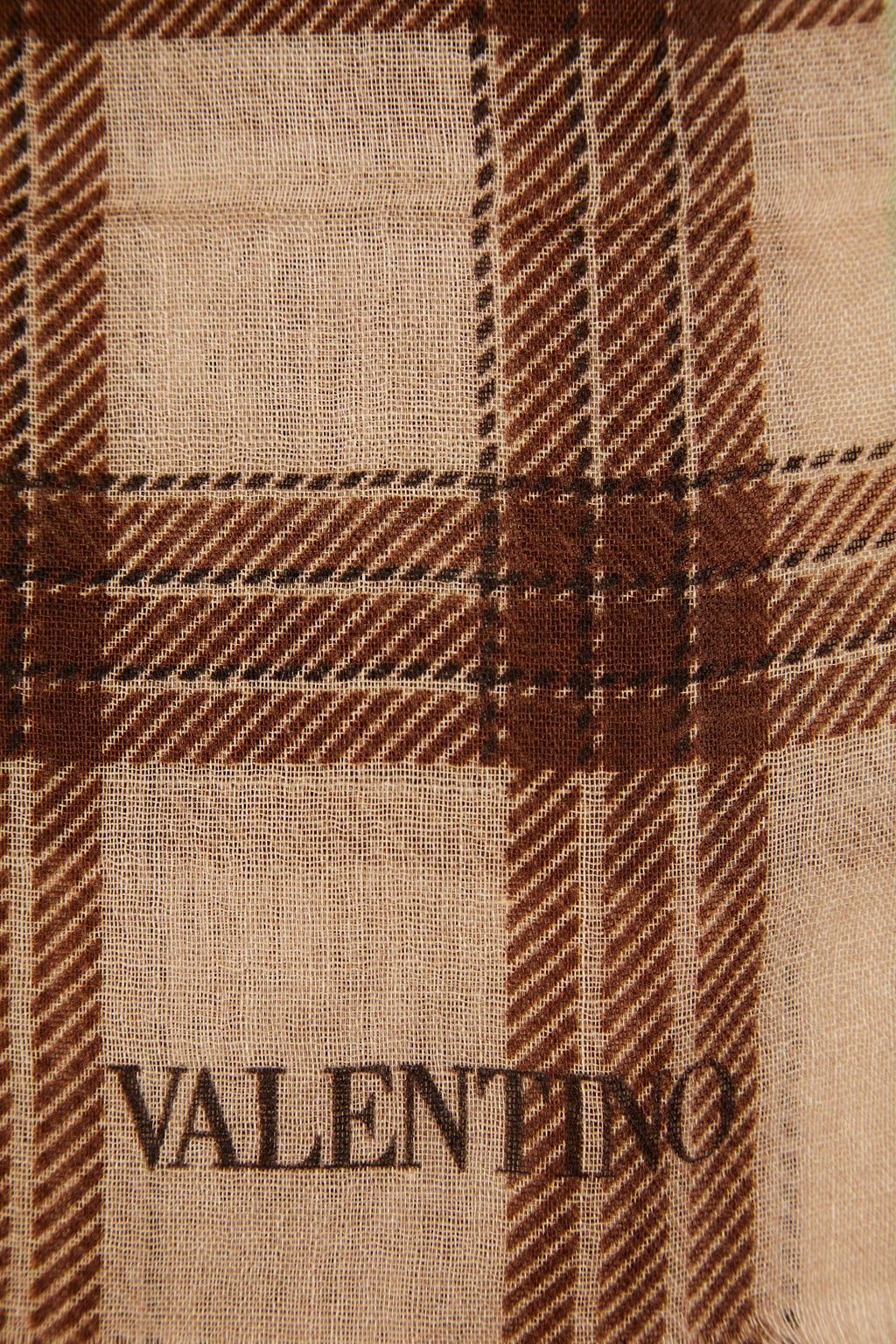 VALENTINO GARAVANI Checked cashmere, silk and wool-blend scarf