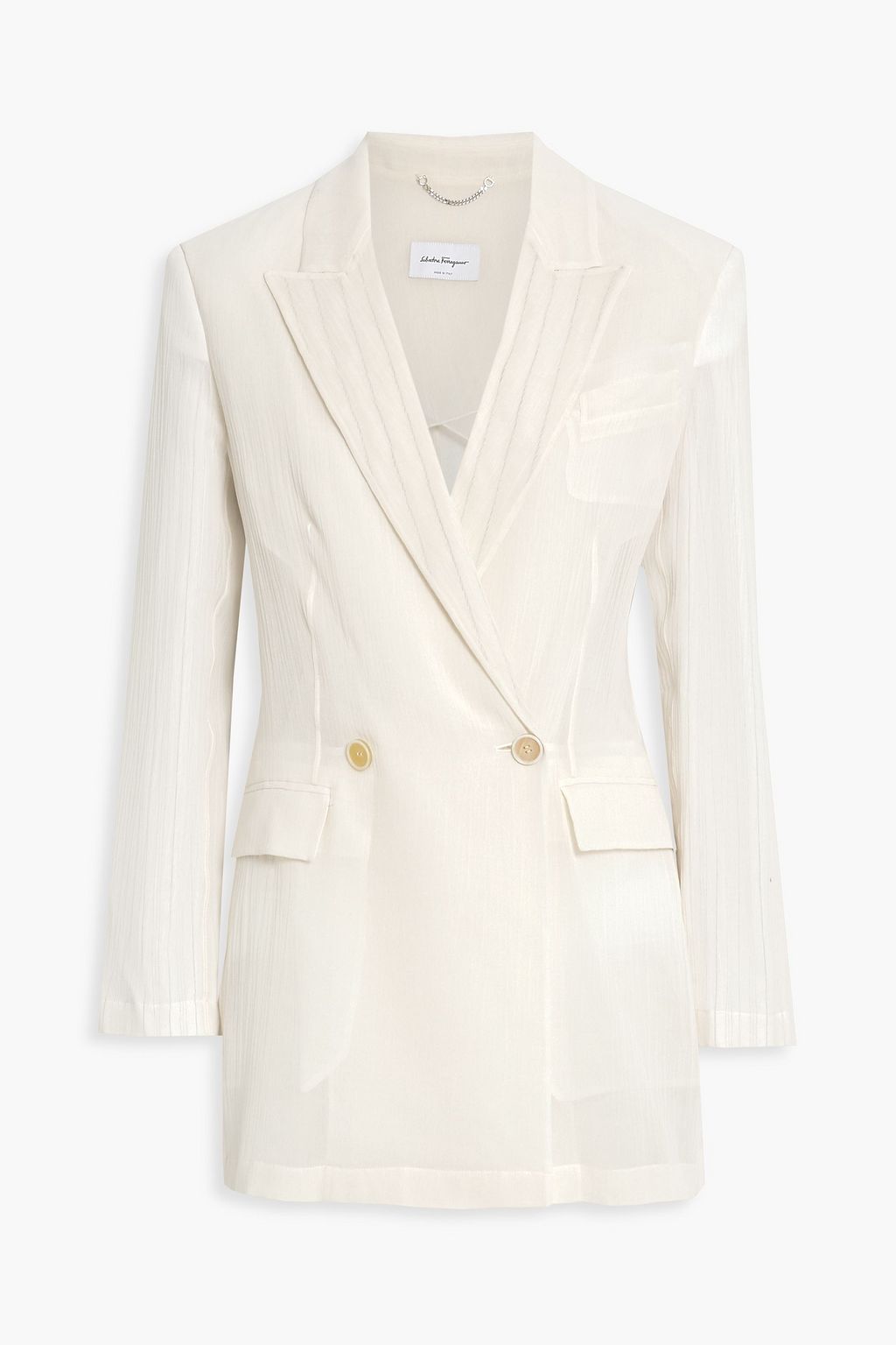 FERRAGAMO Double-breasted cotton-gauze blazer | THE OUTNET