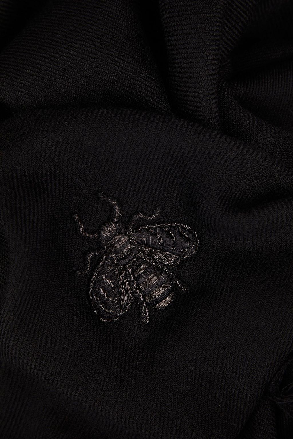 VALENTINO GARAVANI Embroidered wool, cashmere and silk-blend twill scarf