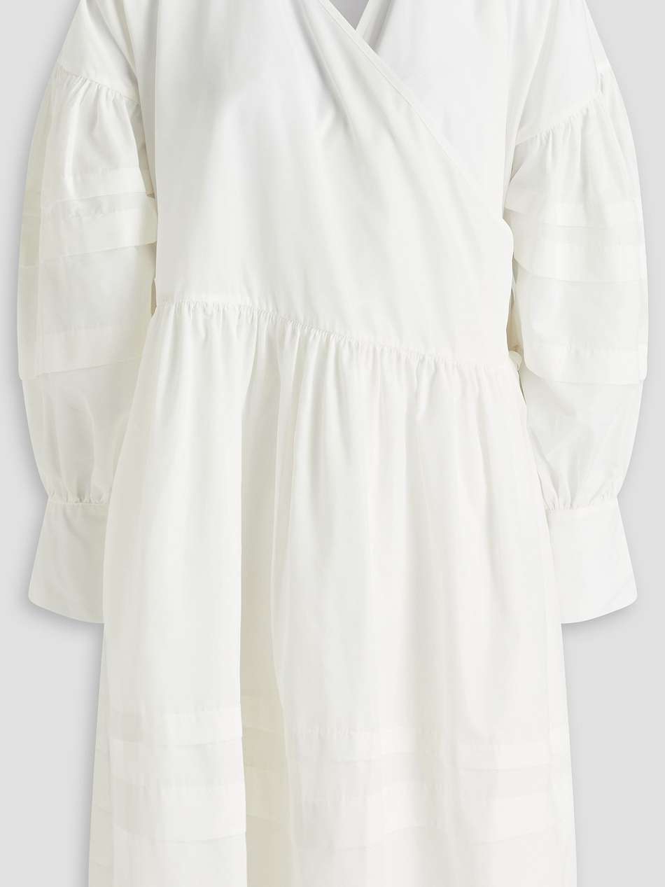amelie gathered taffeta wrap dress