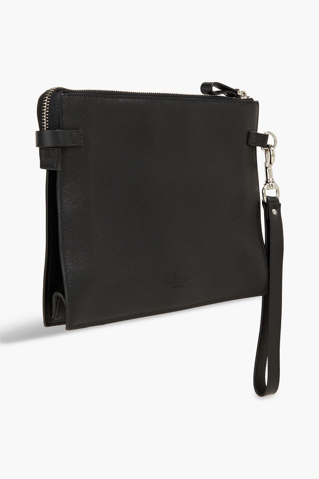 VALENTINO GARAVANI Logo-embossed leather clutch