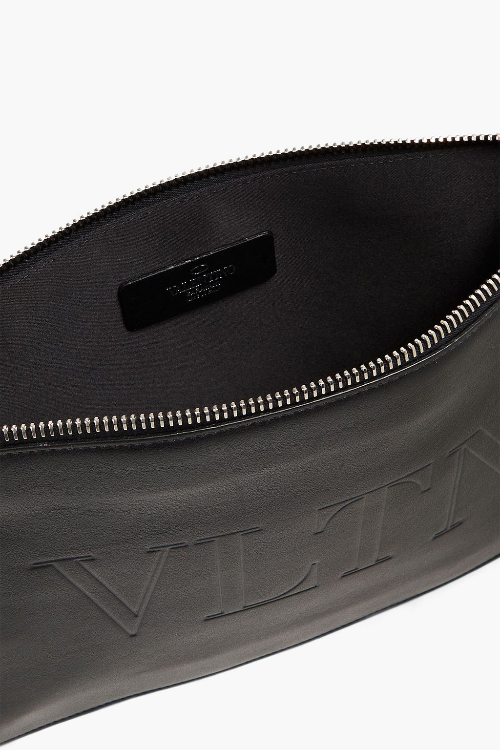 VALENTINO GARAVANI Logo-embossed leather clutch