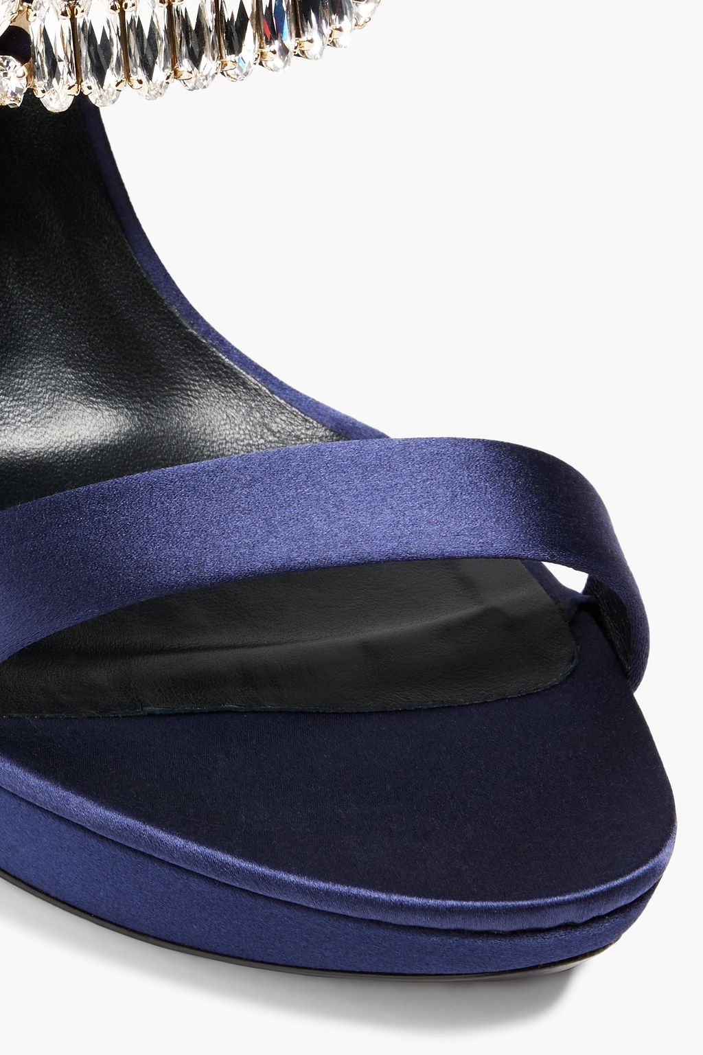 ROGER VIVIER Buckle-embellished satin platform slingback sandals