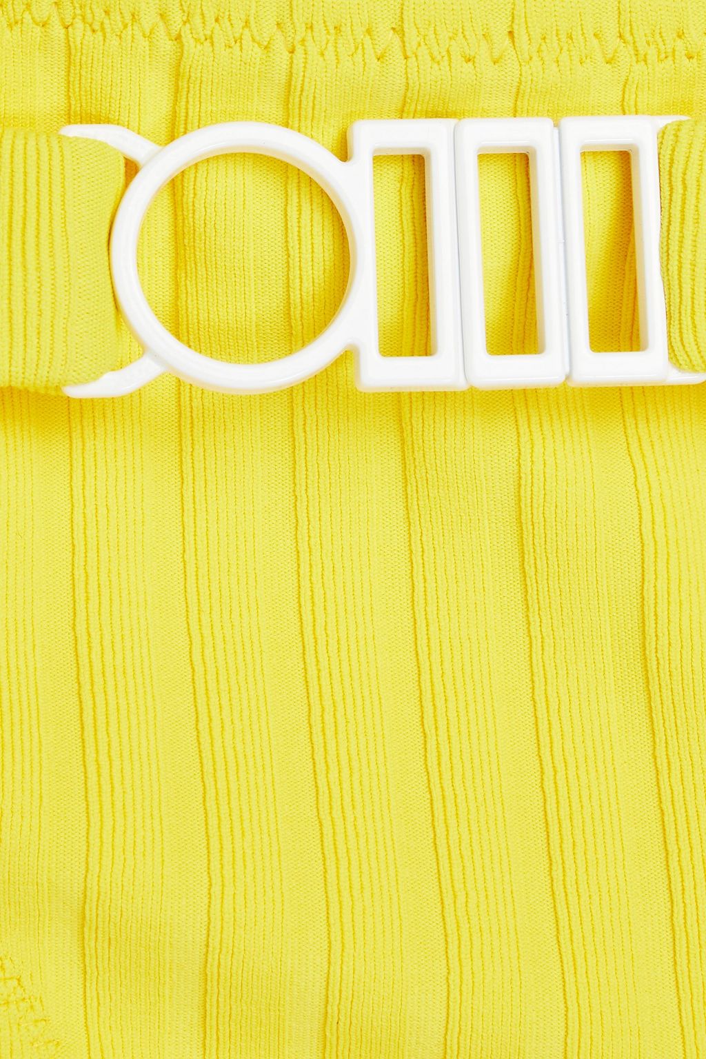 SOLID & STRIPED سروال بكيني بخصر منخفض بتصميم مضلع مزود بحزام