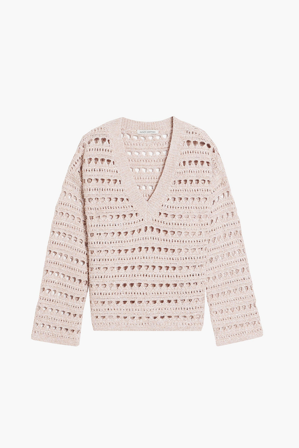 Autumn Cashmere Embellished pointelle-knit sweater
