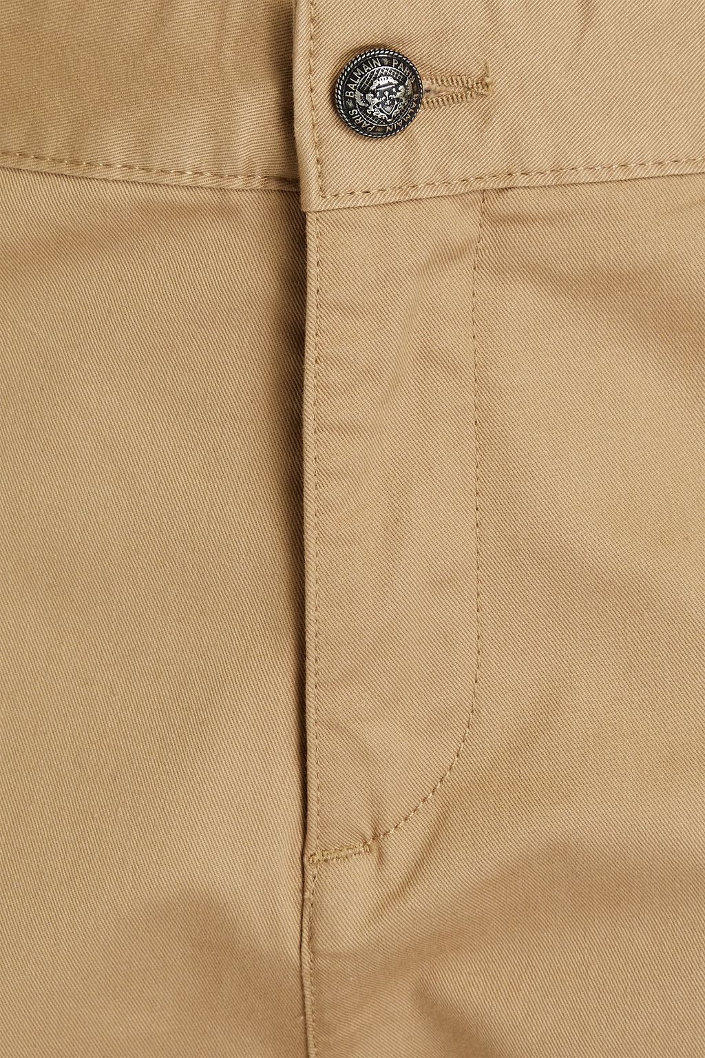 BALMAIN Flocked cotton-blend twill pants